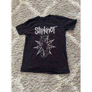 Slipknot Band T-Shirt Black Goat Nonagram Graphic Logo Nu Metal Tee Mens Medium